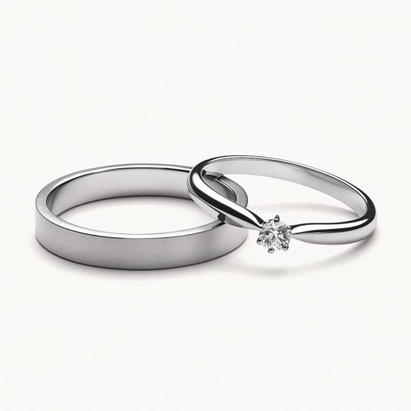 Cincin kawin berlian luna series silver