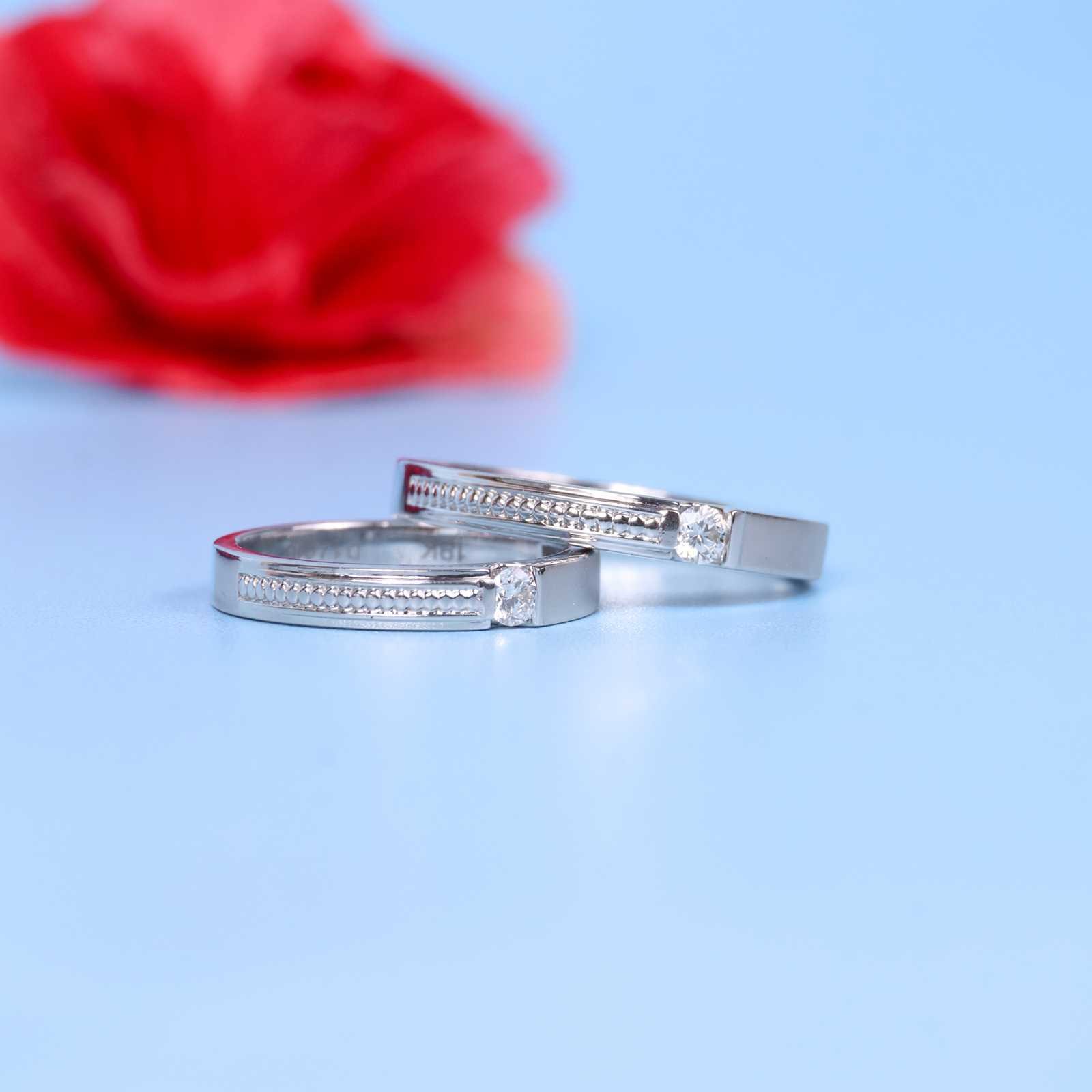 Halley Couple Ring A - RS010 Cincin nikah berlian eropa model Hally Couple Ring