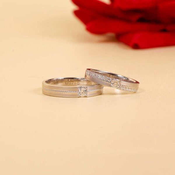Cincin nikah berlian eropa model Aurora Couple Ring