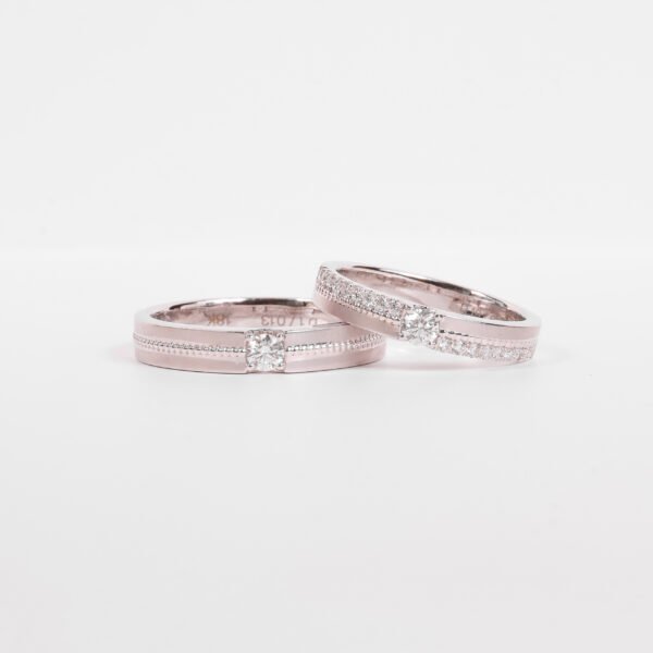 Cincin nikah berlian eropa model Aurora Couple Ring
