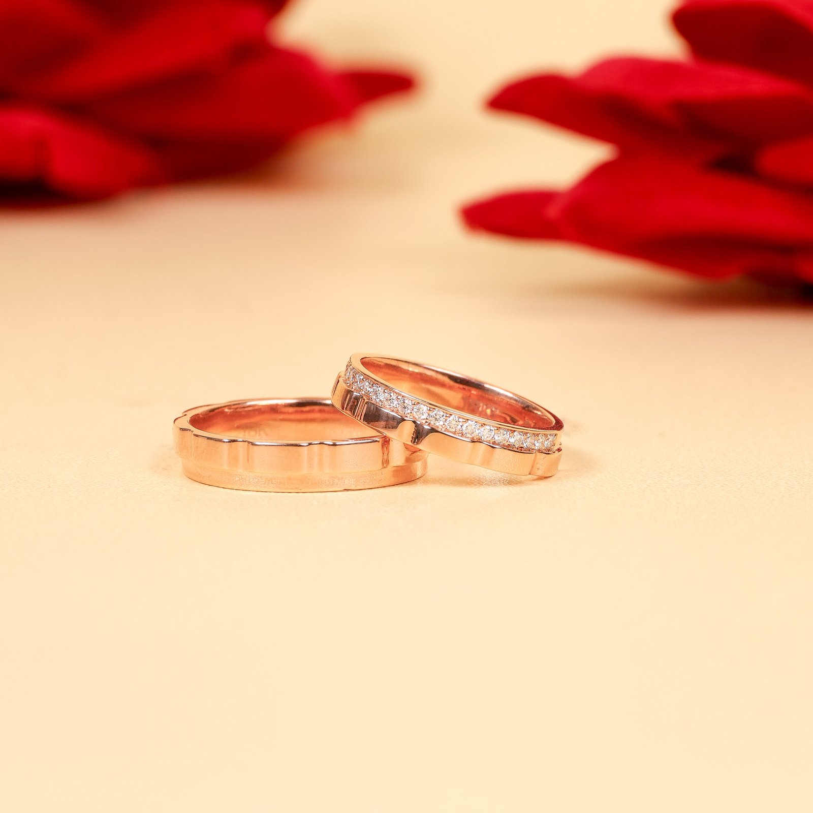 RS007 Cincin kawin berlian eropa model Flea Couple Ring