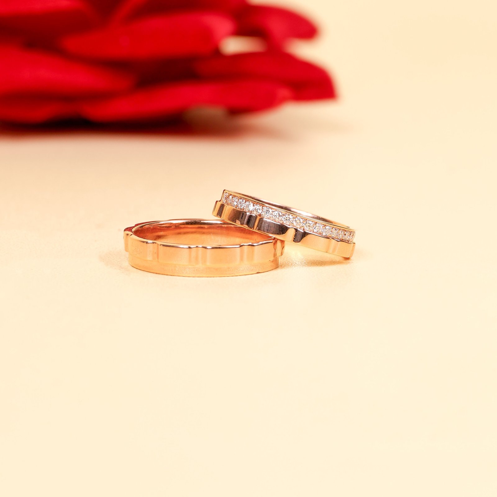 RS007 Cincin kawin berlian eropa model Flea Couple Ring