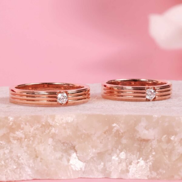 Cincin kawin berlian eropa model Nebula Couple Ring