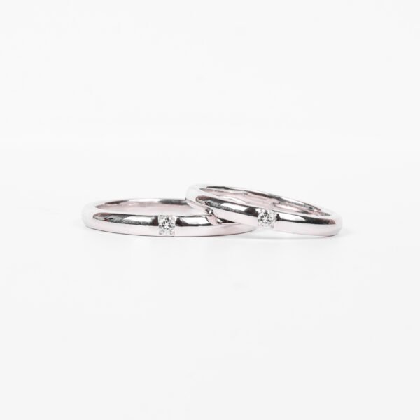Cincin kawin berlian eropa model Gemini couple ring
