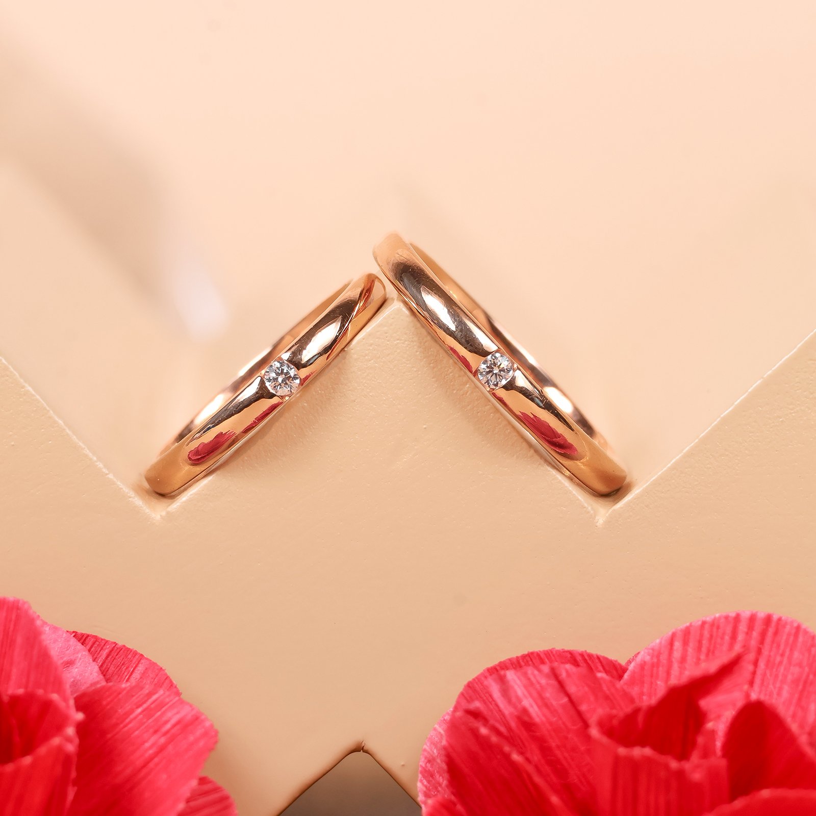 SS025 Cincin kawin berlian eropa model Altena Couple Ring