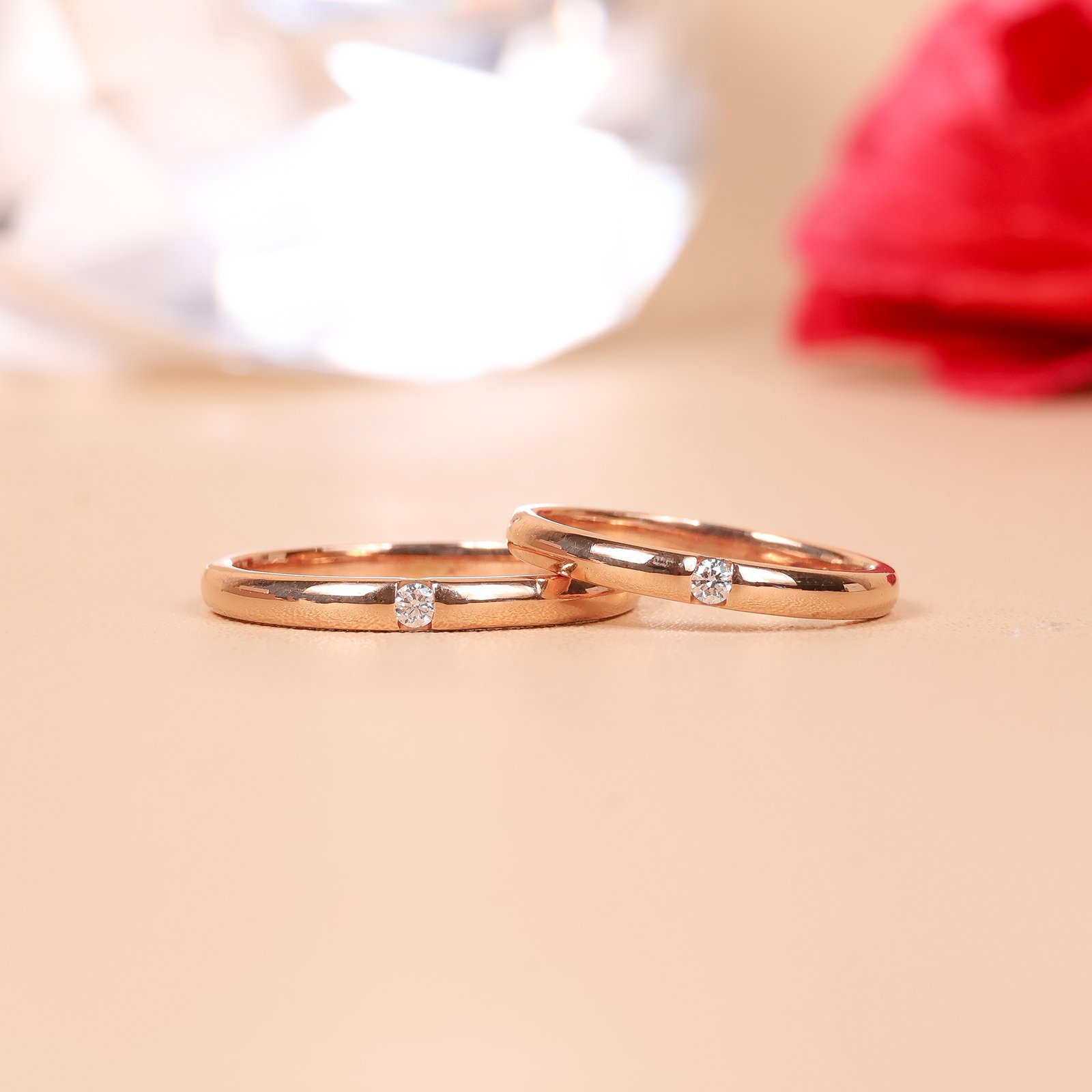 SS025 Cincin kawin berlian eropa model Altena Couple Ring