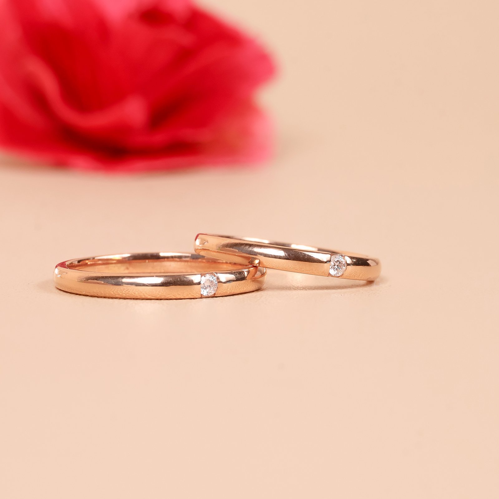 SS025 Cincin kawin berlian eropa model Altena Couple Ring